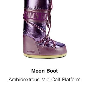 Moon Boot Purple Winter Rain Boots with Platform Sole wore them twice!